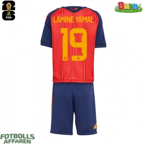Spanien Lamine Yamal #19 Hemmaställ Barn VM 2026 Kortärmad (+ Korta byxor)